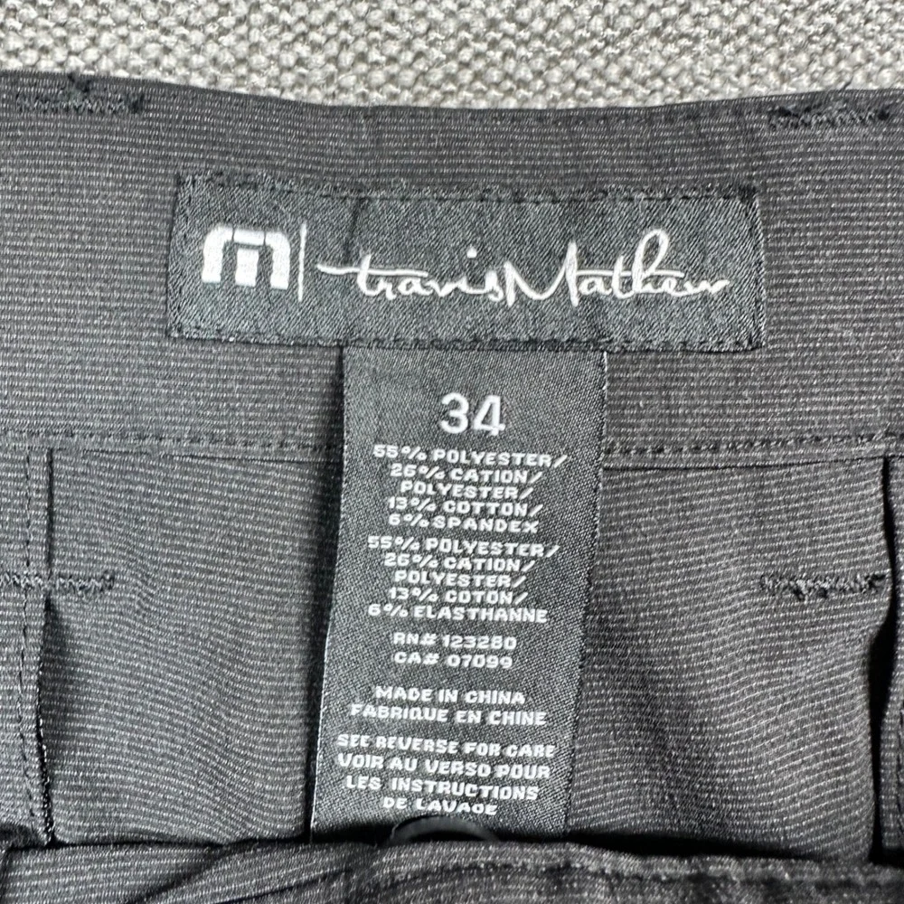 TravisMathew Shorts Mens 34 Black Performance Golf Stretch Chino